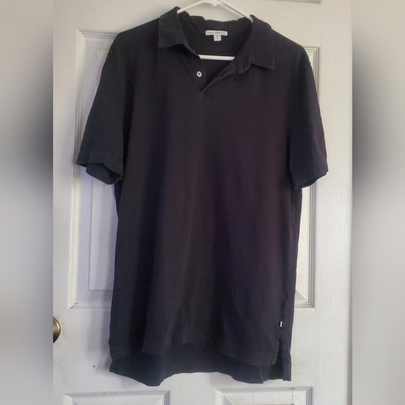 James Perse Mens Black Polo Shirt, Size 2 - Picture 2 of 5